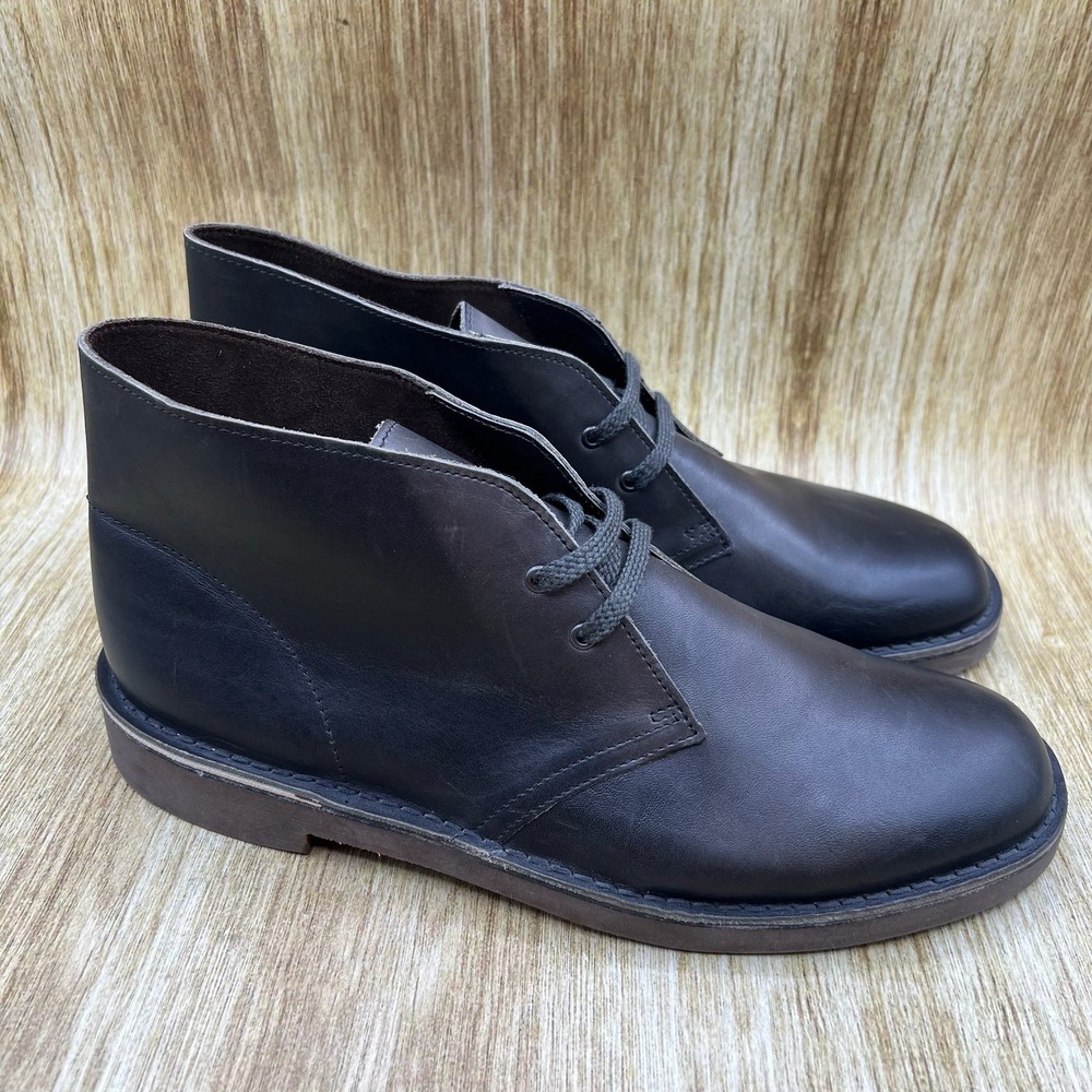 Clarks Desert Boot Men's Size 11 Dark Gray Leather Lace Up Chukka 261265197100